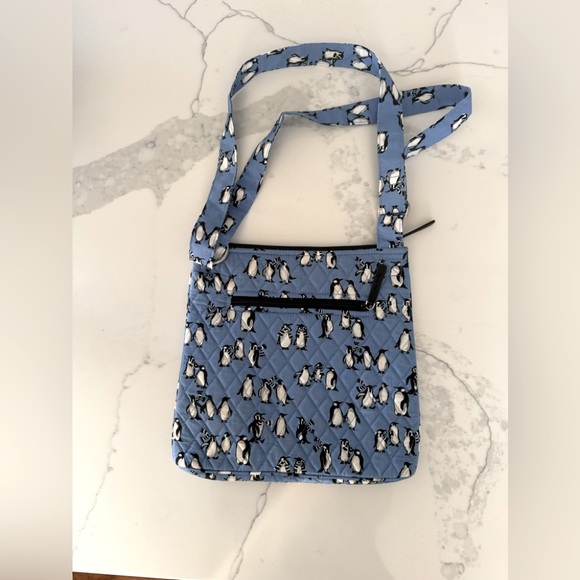 Vera Bradley Blue Penguin Pattern Crossbody Bag - Picture 2 of 5